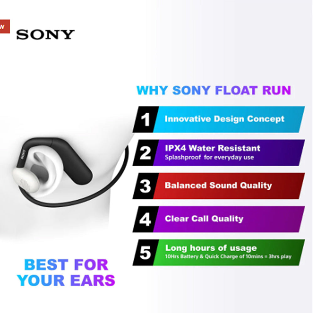 Sony Float Run WI-OE610 Headphones Designed for Running, Cycling, Hiki