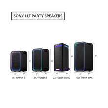 Load image into Gallery viewer, Sony New ULT TOWER 7(SRS-ULT700) Wireless Bluetooth Party Speaker,420WSound with Massive Bass,New 360°Party Sound &amp; Lights,Upto 30Hrs Battery Life,Auracast DJ &amp; Mic Port,IPX4,Built-in Handles &amp; Wheels