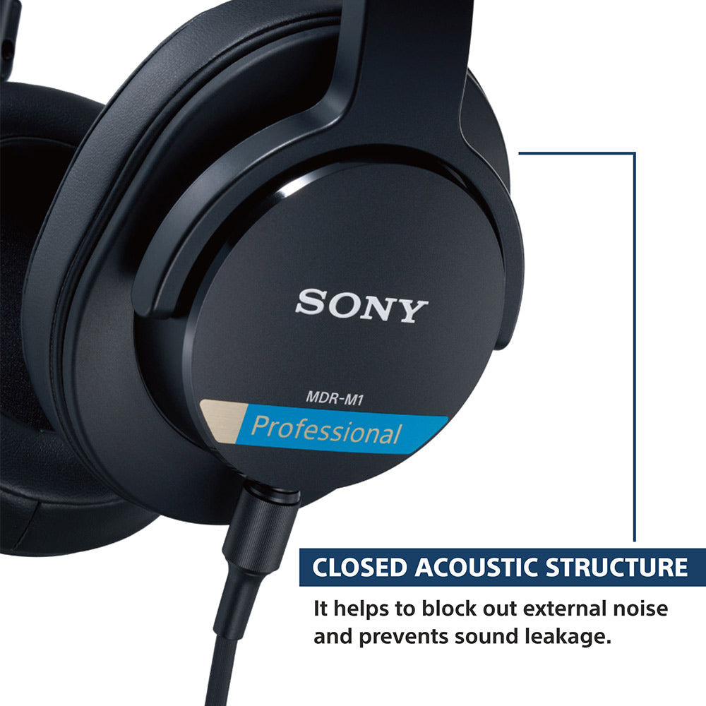 Sony MDR-M1 Wired High Resolution Monitor Headphones, Closed Back Design for Audiophile