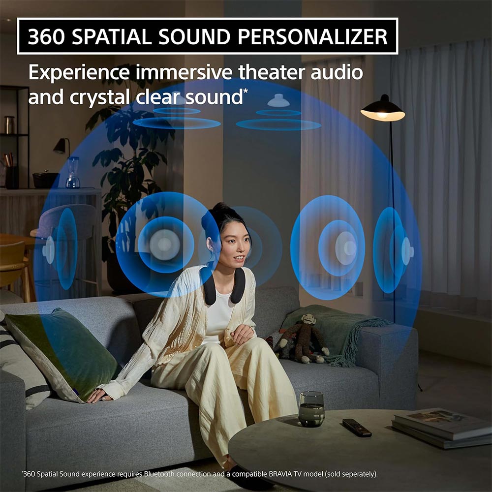 Sony BRAVIA Theater U Wireless Wearable TV Speaker with Dolby Atmos & Bluetooth, Personalized Home Theater Audio, Gaming Compatibility, Built-in mic, 12 Hrs Battery Life, IPX4 Splash-Resistant(HT-AN7)