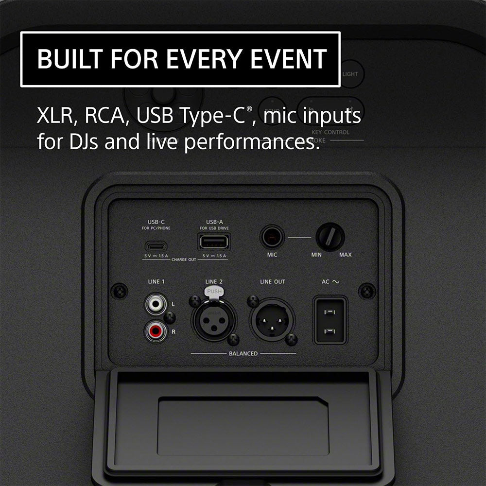Sony New ULT TOWER 5(SRS-ULT500) Wireless Bluetooth Party Speaker,300W Powerful Sound with Massive Bass,New Party Lights,Upto 20Hrs Battery Life,Auracast,DJ & Mic Connectivity,IPX4,Built-in Handles