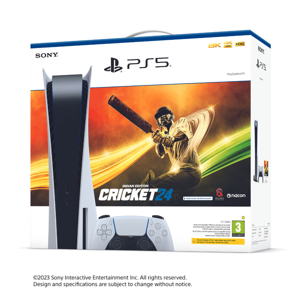 New PS5® Console Disc Edition (CFI-1208A01R) Cricket 24 Bundle