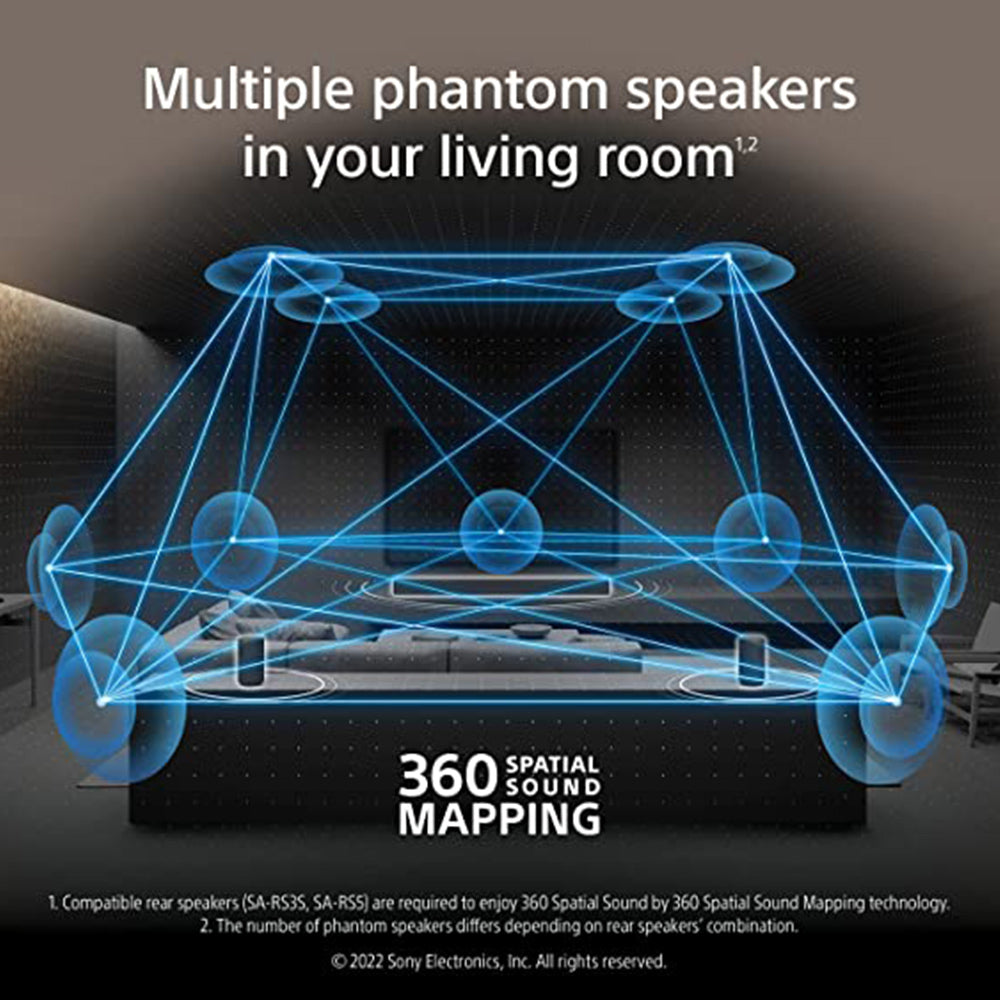 Sony HT-A3000 3.1ch 360 Spatial Sound Mapping SoundbarHome theatre system with Dolby Atmos and wireless Subwoofer SA-SW5 ( 550W,Bluetooth, Hi Res Audio, 360 RA,HDMI eArc & Optical Connectivity)