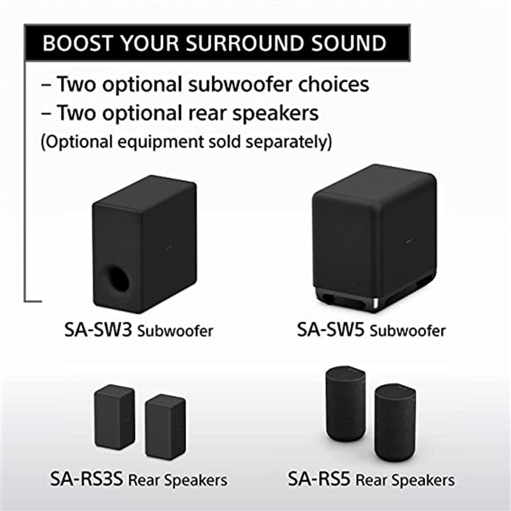 Sony HT-A3000 3.1ch 360 Spatial Sound Mapping SoundbarHome theatre system with Dolby Atmos and wireless Subwoofer SA-SW5 ( 550W,Bluetooth, Hi Res Audio, 360 RA,HDMI eArc & Optical Connectivity)