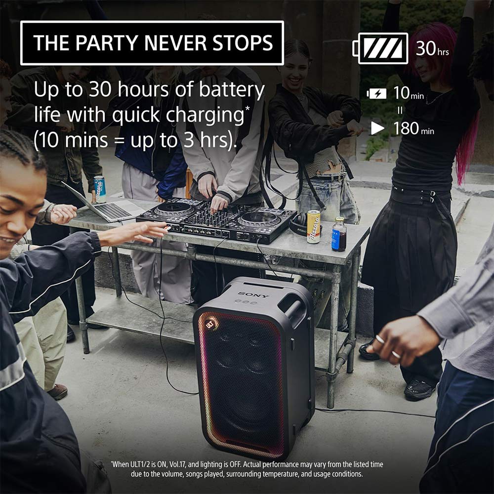 Sony New ULT TOWER 7(SRS-ULT700) Wireless Bluetooth Party Speaker,420WSound with Massive Bass,New 360°Party Sound & Lights,Upto 30Hrs Battery Life,Auracast DJ & Mic Port,IPX4,Built-in Handles & Wheels