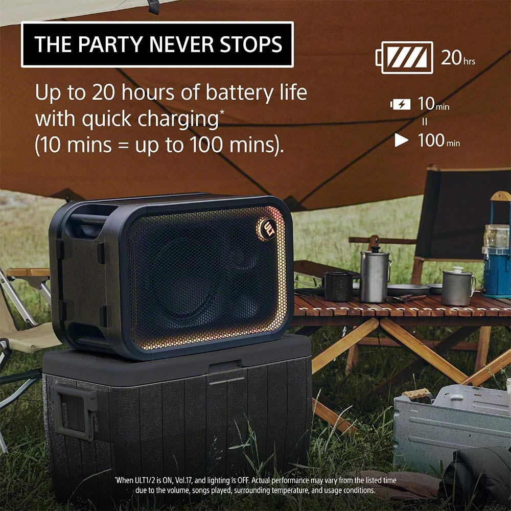 Sony New ULT TOWER 5(SRS-ULT500) Wireless Bluetooth Party Speaker,300W Powerful Sound with Massive Bass,New Party Lights,Upto 20Hrs Battery Life,Auracast,DJ & Mic Connectivity,IPX4,Built-in Handles