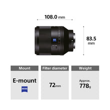 Load image into Gallery viewer, Sony Planar T* FE 50mm F1.4 ZA (SEL50F14Z) E-Mount Full-Frame, Standard Prime Lens