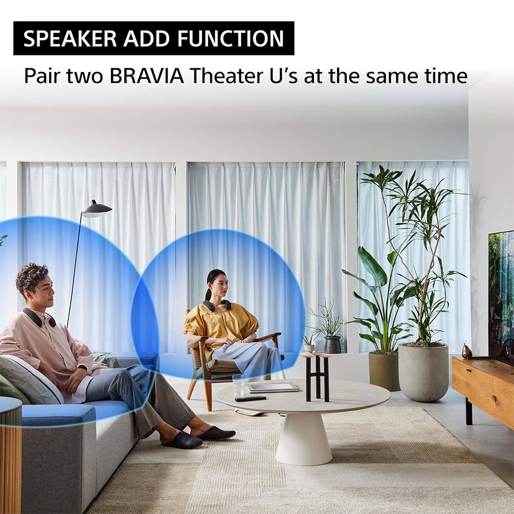 Sony BRAVIA Theater U Wireless Wearable TV Speaker with Dolby Atmos & Bluetooth, Personalized Home Theater Audio, Gaming Compatibility, Built-in mic, 12 Hrs Battery Life, IPX4 Splash-Resistant(HT-AN7)