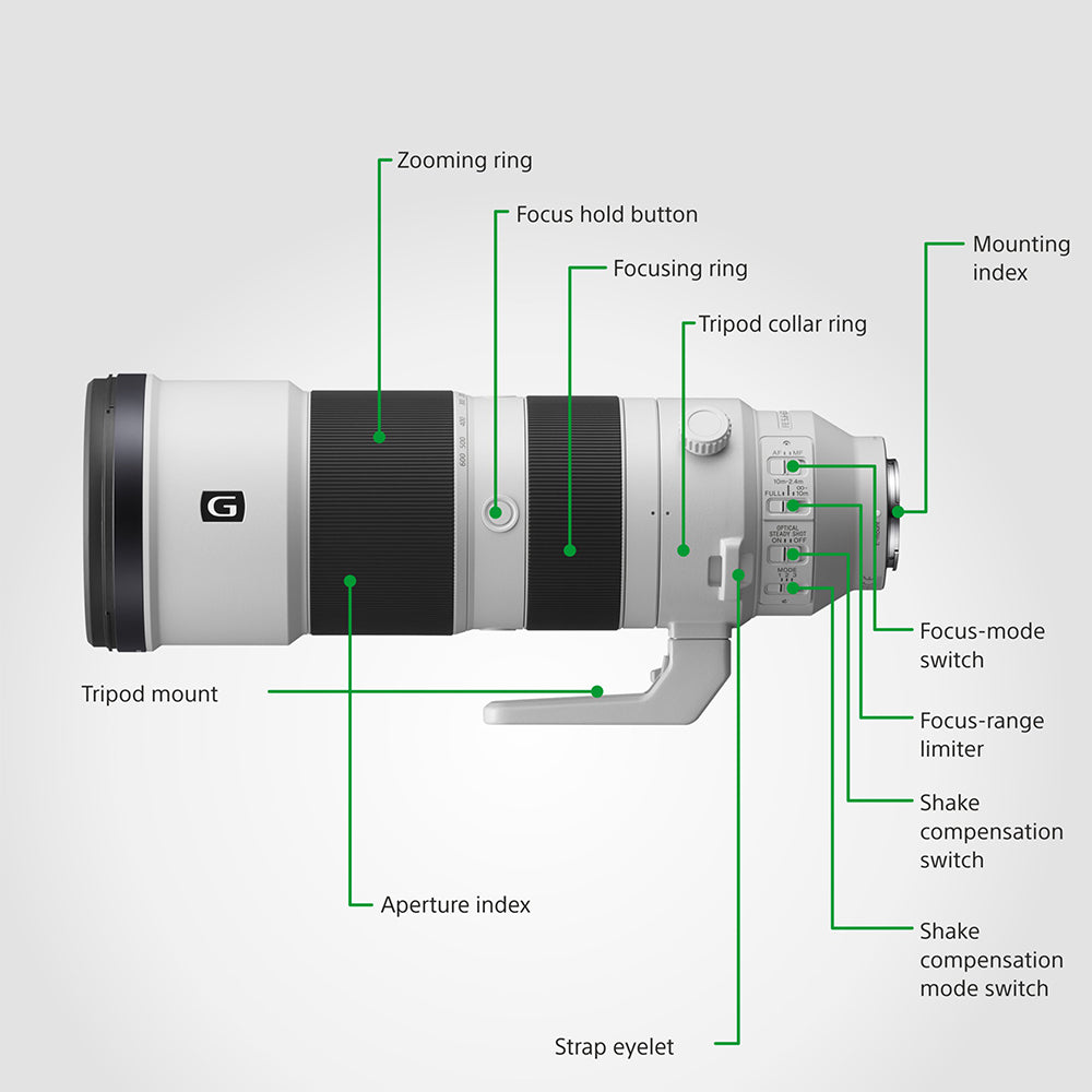 Sony FE 200–600 mm F5.6–6.3 G OSS (SEL200600G) E-Mount Full-Frame, Super-telephoto Zoom G  Lens