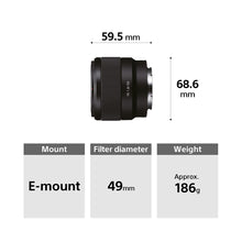 Load image into Gallery viewer, Sony FE 50mm F1.8 (SEL50F18F) E-Mount Full-frame, Large Aperture 50mm Prime Lens