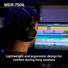 Load image into Gallery viewer, Sony MDR-7506 Professional Wired On Ear Headphones (Best Compatible with Professional Cinema Line Camera) - Black