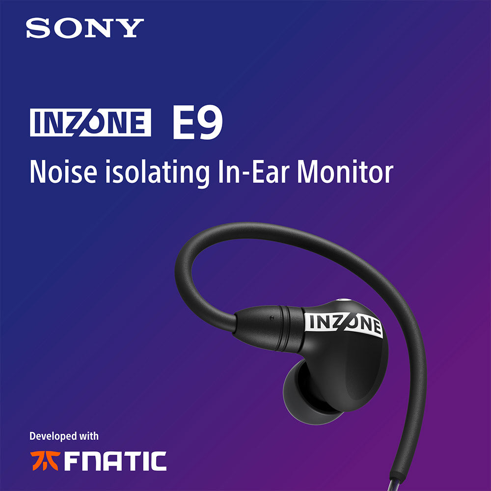 Sony INZONE E9 Wired in-Ear Monitor for Gaming, Tuned for FPS Games, Sound Isolating Earbuds, Comfortable Fit, Low Profile Design, 360 Spatial Sound, Case Included, Developed with Fnatic, White