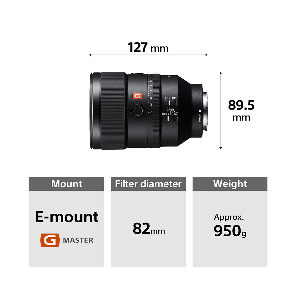 Sony FE 135mm F1.8 GM (SEL135F18GM) E-Mount Full-Frame, Telephoto Prime G Master Lens