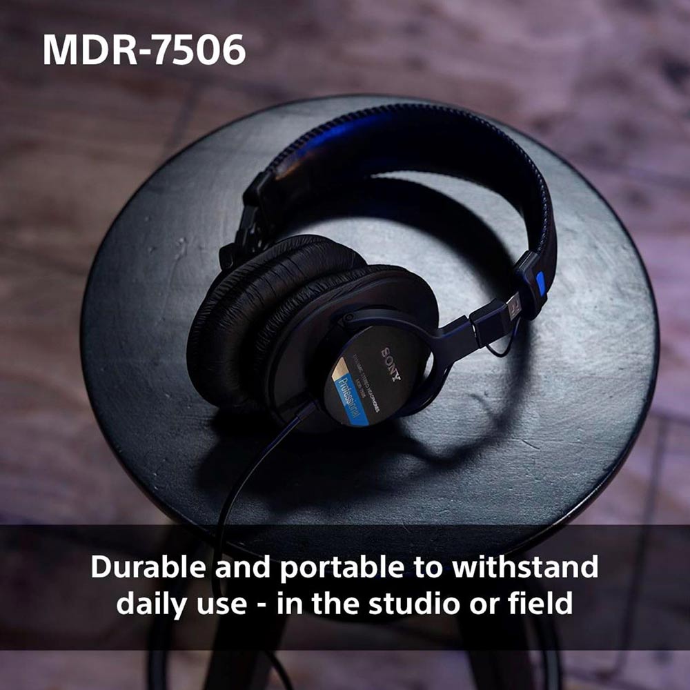 Sony MDR-7506 Professional Wired On Ear Headphones (Best Compatible with Professional Cinema Line Camera) - Black