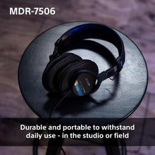 Load image into Gallery viewer, Sony MDR-7506 Professional Wired On Ear Headphones (Best Compatible with Professional Cinema Line Camera) - Black