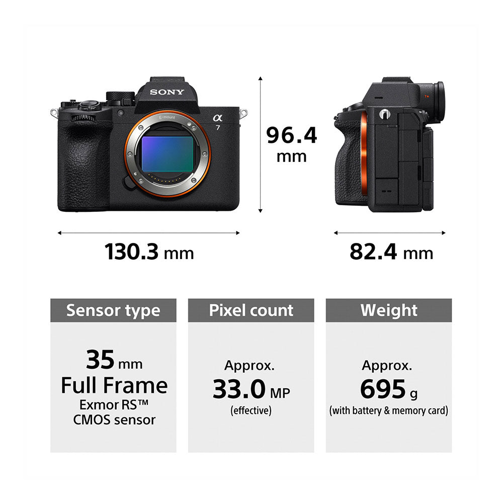 Sony Alpha ILCE-7M5 Full-Frame High Resolution 33 MP Camera | Partially Stacked sensor | 4K 120P | 30fps - Black