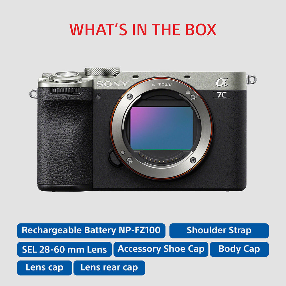 Sony Alpha ILCE-7CM2L Full-Frame Interchangeable Lens Mirrorless vlog Camera (Body + 28-60 mm Zoom Lens) | Made for Creators| 33.0 MP| Artificial Intelligence based Autofocus | 4K 60p Recording-Silver