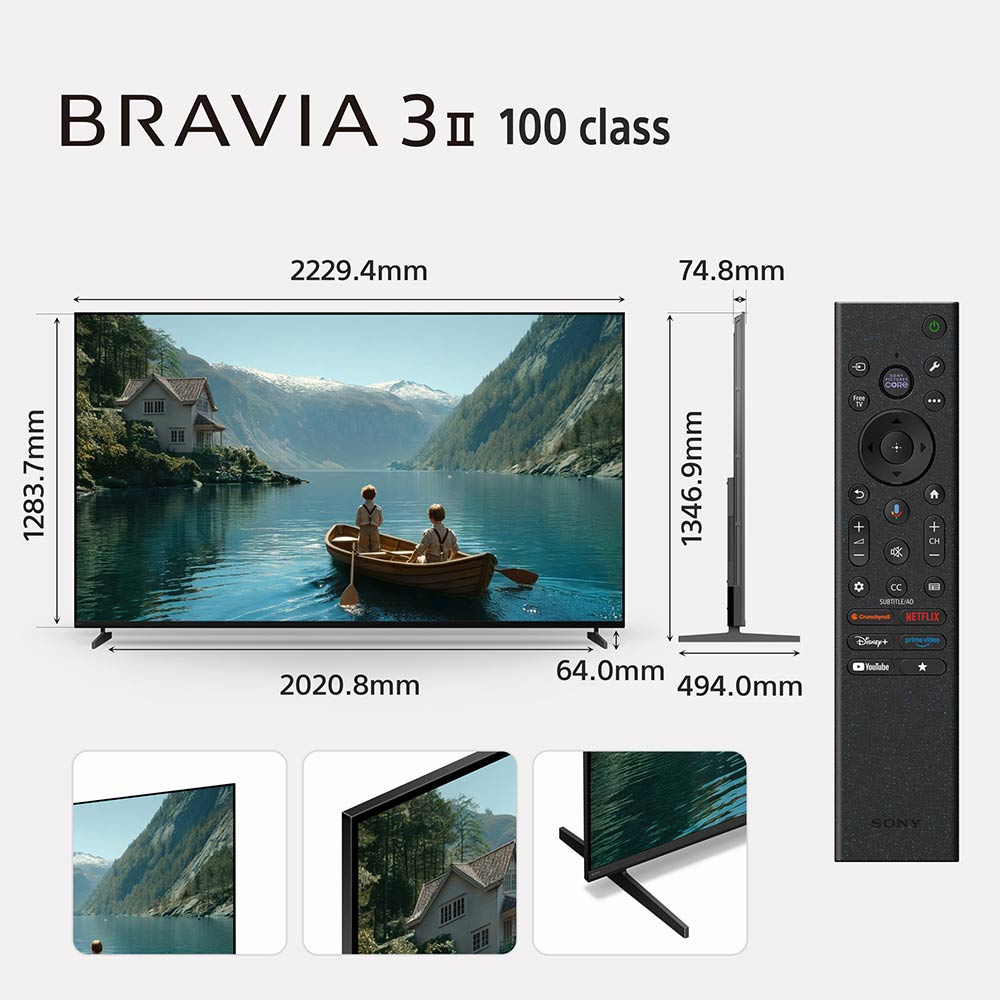 Sony 254 cm (100 inches) BRAVIA 3II AI XR Powered 4K 120HZ Ultra HD Smart LED Google TV K-100XR35M2 (Black)