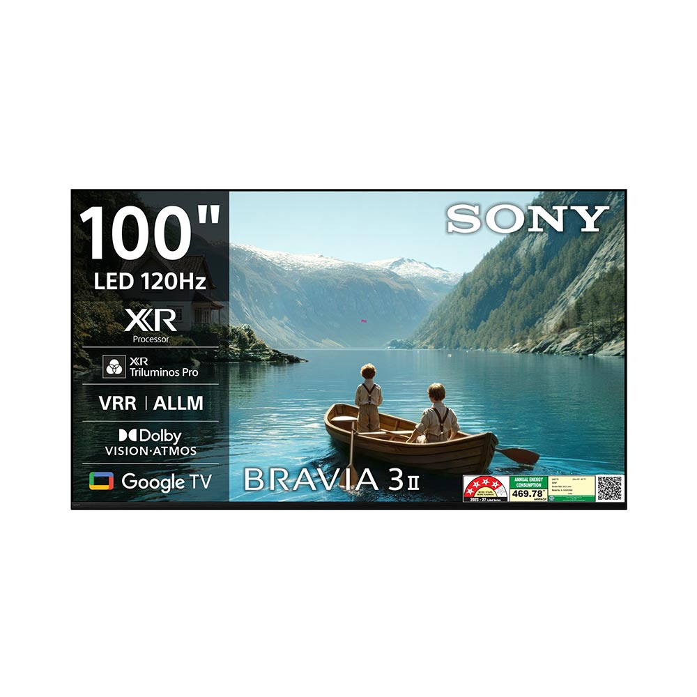 Sony 254 cm (100 inches) BRAVIA 3II AI XR Powered 4K 120HZ Ultra HD Smart LED Google TV K-100XR35M2 (Black)