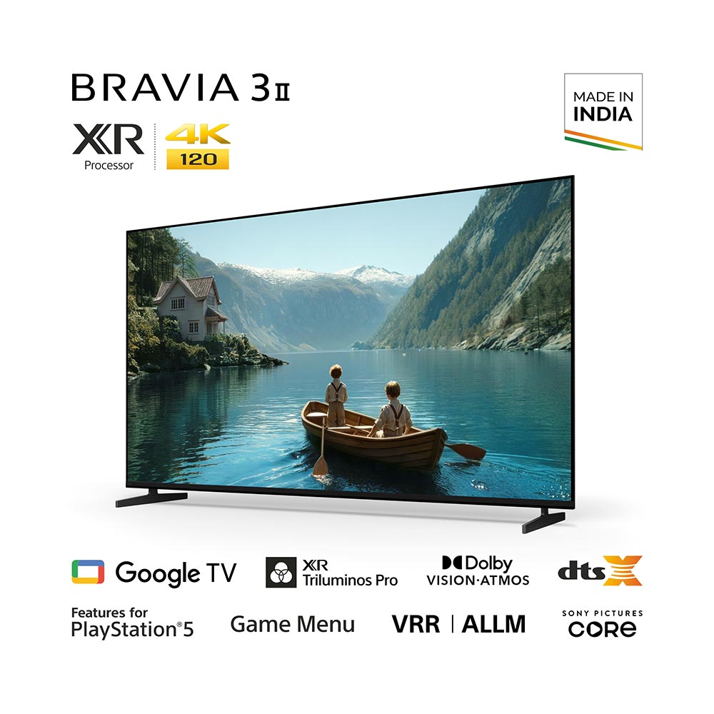 Sony 254 cm (100 inches) BRAVIA 3II AI XR Powered 4K 120HZ Ultra HD Smart LED Google TV K-100XR35M2 (Black)