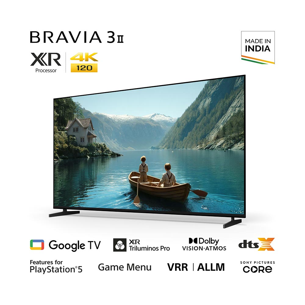 Sony 189 cm (75 inches) BRAVIA 3II AI XR Powered 4K 120HZ Ultra HD Smart LED Google TV K-75XR35M2 (Black)