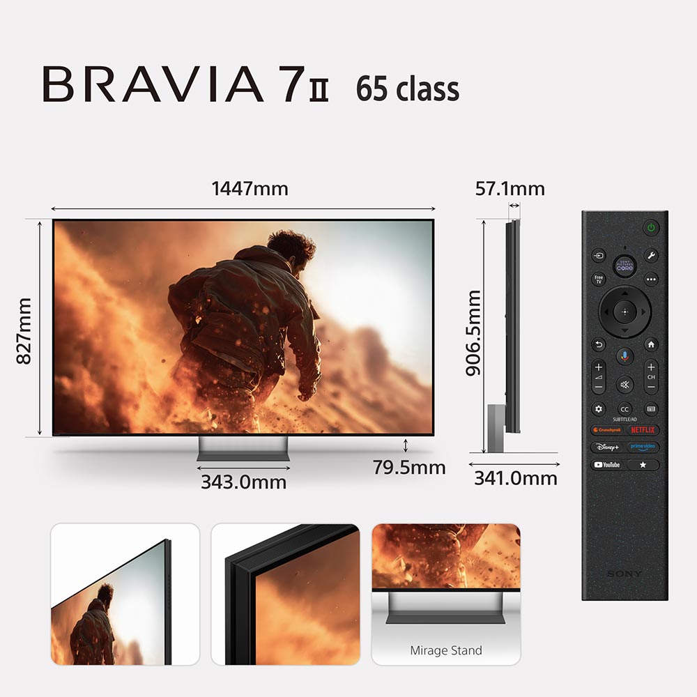 Sony BRAVIA 7II True RGB Series 165 cm (65 Inch) TV, AI XR Powered 4K Ultra HD (3840 x 2160) 120HZ Smart RGB LED Google TV, K-65XR70M2 (Black)