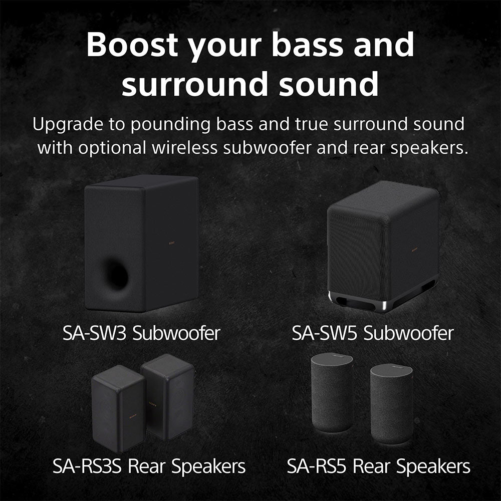 Sony Bravia Theatre Bar 8(HT-A8000) with 360 SSM,IMAX,Dolby Atmos/DTSx Premium Soundbar Home Theatre System with subwoofer SW7 & Rear Speaker SA-RS3S(360 RA,Voice Zoom3,8K/4K HDR,HDMI eArc,BT),Black