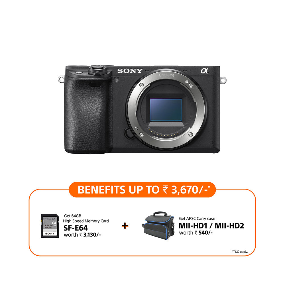 Sony Alpha 6400 E-mount camera with APS-C sensor (ILCE-6400) | 24.2 MP Mirrorless Camera, 11 FPS, 4K/30p