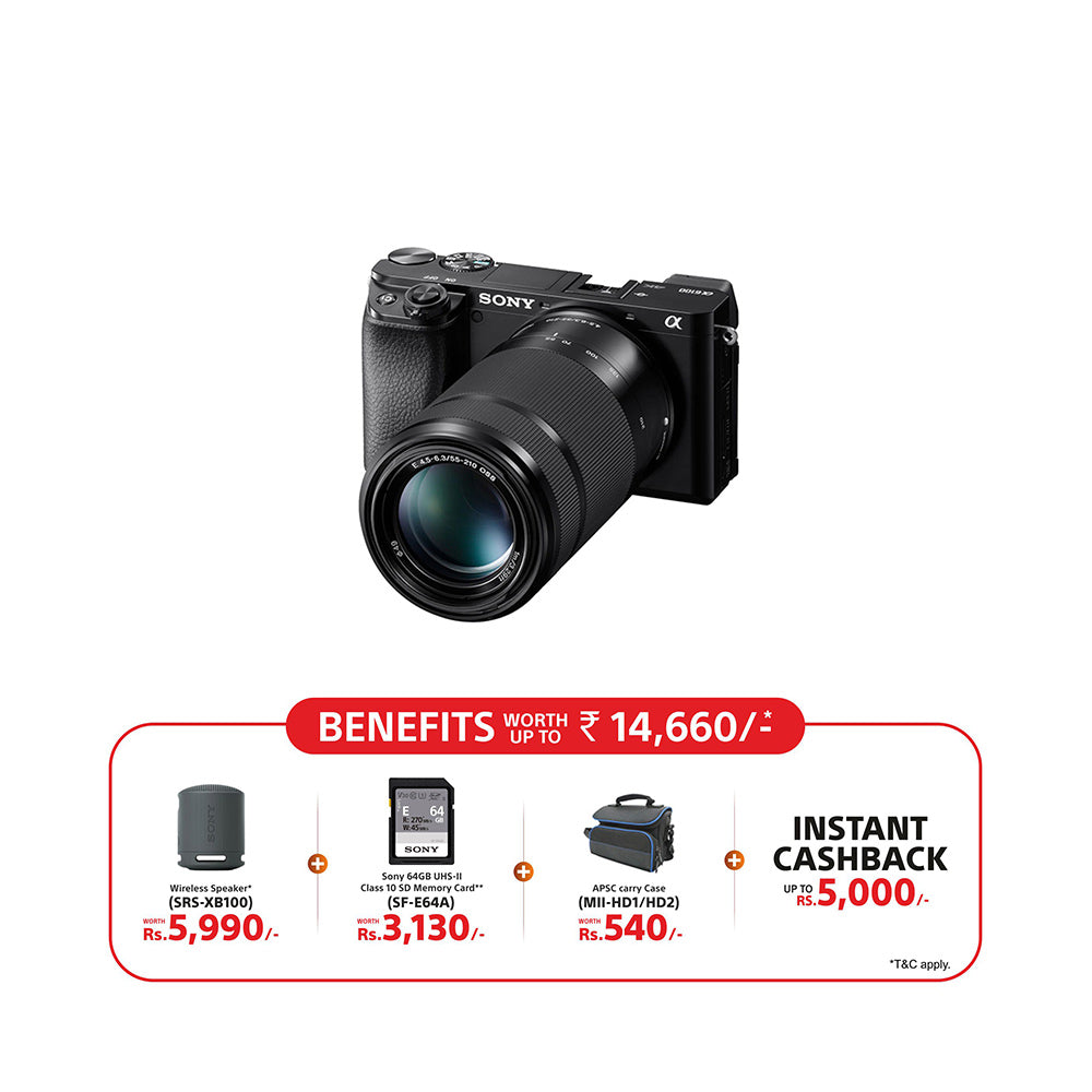 Sony Alpha 6100 APS-C Camera with fast AF (ILCE-6100Y) | 24.2 MP Mirrorless Camera, 11 FPS, 4K/30p, with a 16-50mm and 55-210mm  Zoom lenses