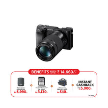 Load image into Gallery viewer, Sony Alpha 6100 APS-C Camera with fast AF (ILCE-6100Y) | 24.2 MP Mirrorless Camera, 11 FPS, 4K/30p, with a 16-50mm and 55-210mm  Zoom lenses