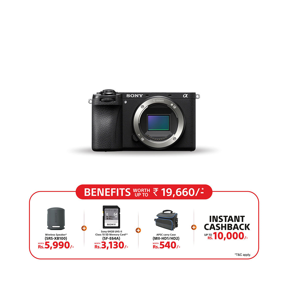 Sony Alpha ILCE-6700 APS-C Interchangeable-Lens Mirrorless Camera (Body Only) | Made for Creators | 26.0 MP | Artificial Intelligence based Autofocus | 4K 60p Recording - Black