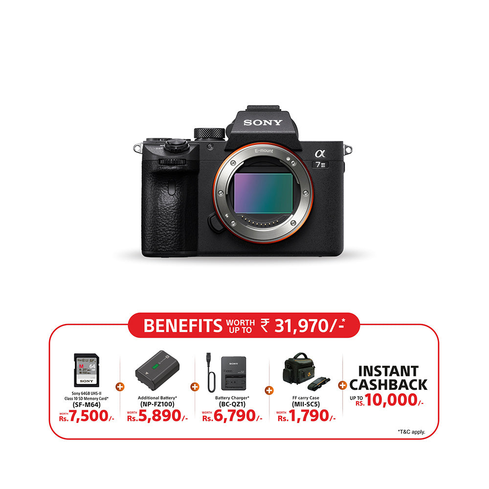 Sony Alpha 7 III with 35 mm Full-Frame Image Sensor (ILCE-7M3) | 24.2 MP Mirrorless Camera, 10FPS, 4K/30p