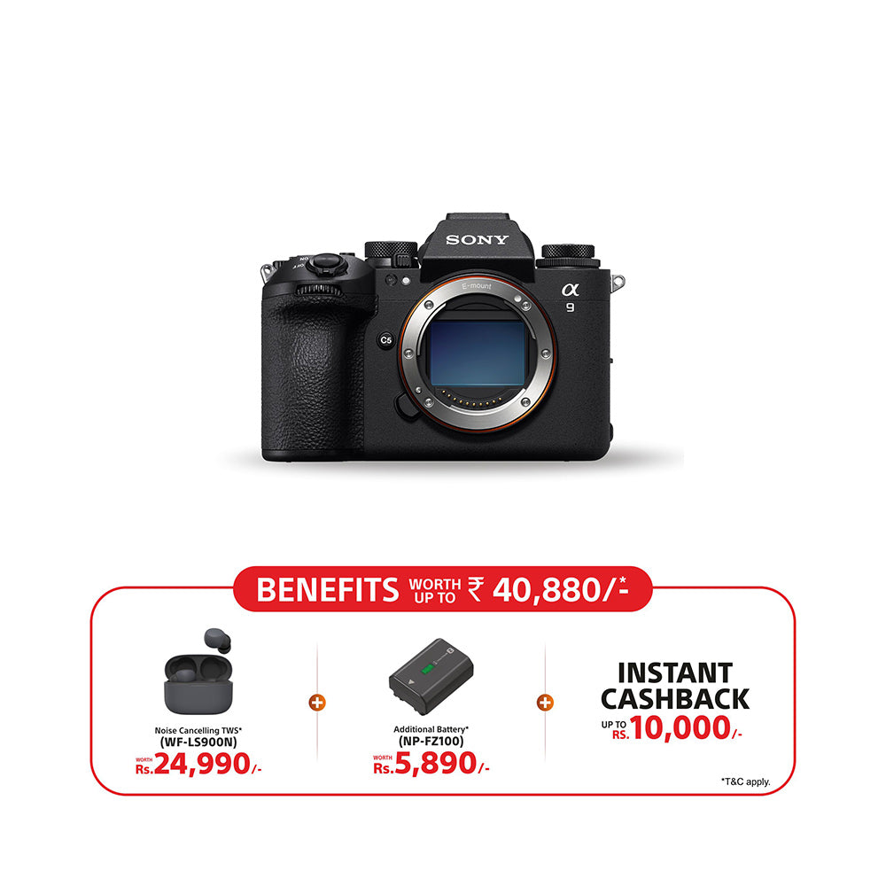 Sony Alpha 9III Full-Frame Interchangeable-Lens Mirrorless Camera (Body Only) | Global Shutter System | 24.6 MP | 120fps with AF/AE Tracking | 4K 120p without cropping - Black