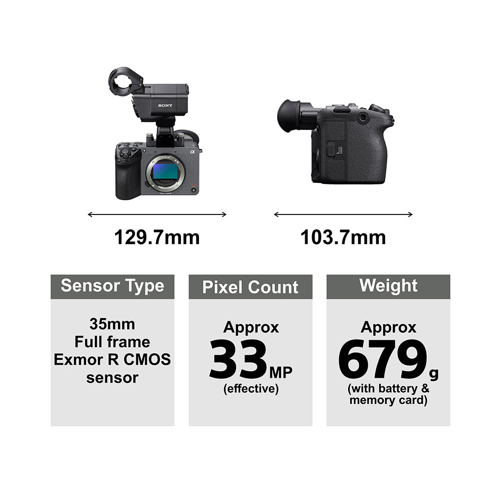 Sony Cinema Line FX2 Full-Frame Camera | 4K 60P | S-Cinetone | Dual Base ISO | Compact & Lightweight | Made for Filmmakers- Grey
