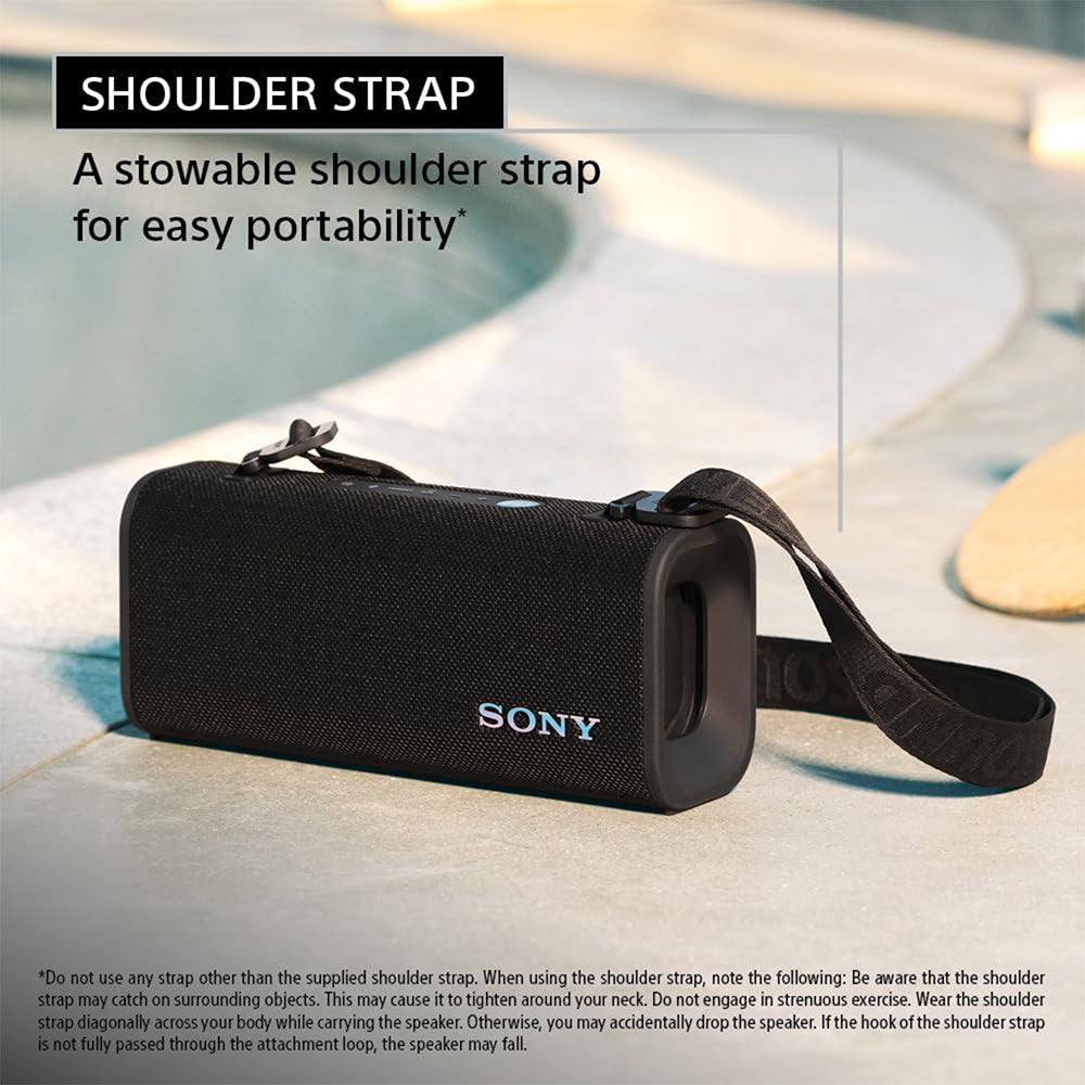 Sony New Launch ULT Field 3 Bluetooth Wireless Speaker with Massive Bass|24hrs Playtime|Hands Free Calling(with Mic)|IP67 (Waterproof,Dustproof,Rustproof)|Shoulder Strap|Quick Charge(SRS-ULT30)-Black