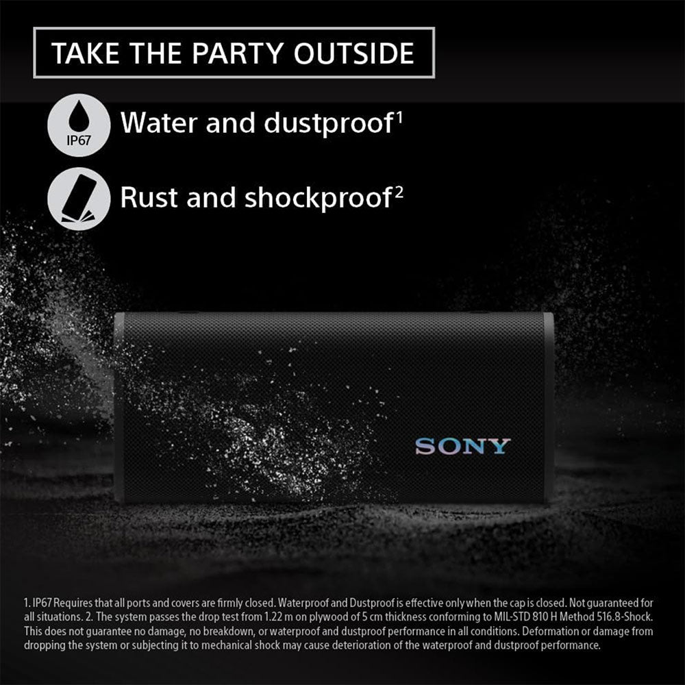 Sony New Launch ULT Field 3 Bluetooth Wireless Speaker with Massive Bass|24hrs Playtime|Hands Free Calling(with Mic)|IP67 (Waterproof,Dustproof,Rustproof)|Shoulder Strap|Quick Charge(SRS-ULT30)-Black