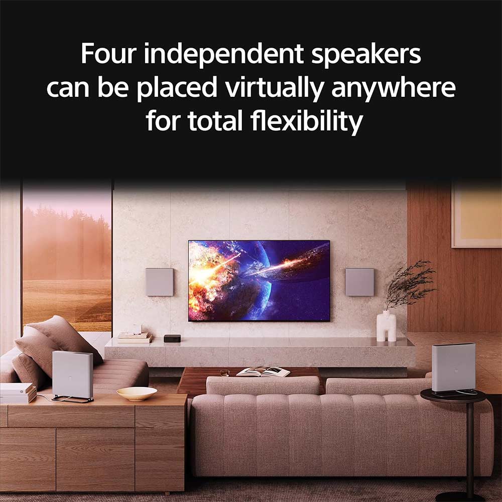 Sony Bravia Theatre Quad(HT-A9M2) Premium Home Theatre System with 360SSM,Multi Dimensional  Sound with Wireless Subwoofer SW7 (IMAX,Dolby Atmos/DTSx,360RA,Voice Zoom3,Alexa & Google,8K/4K HDR),Grey