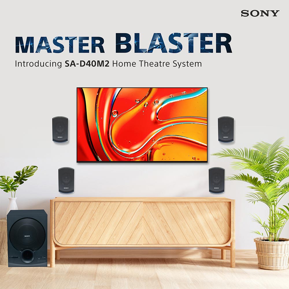 Sony New SA-D40M2 4.1ch Home Theatre Speaker with 100w Power Output and Powerful Subwoofer (Bluetooth, USB, AUX, Remote Control)