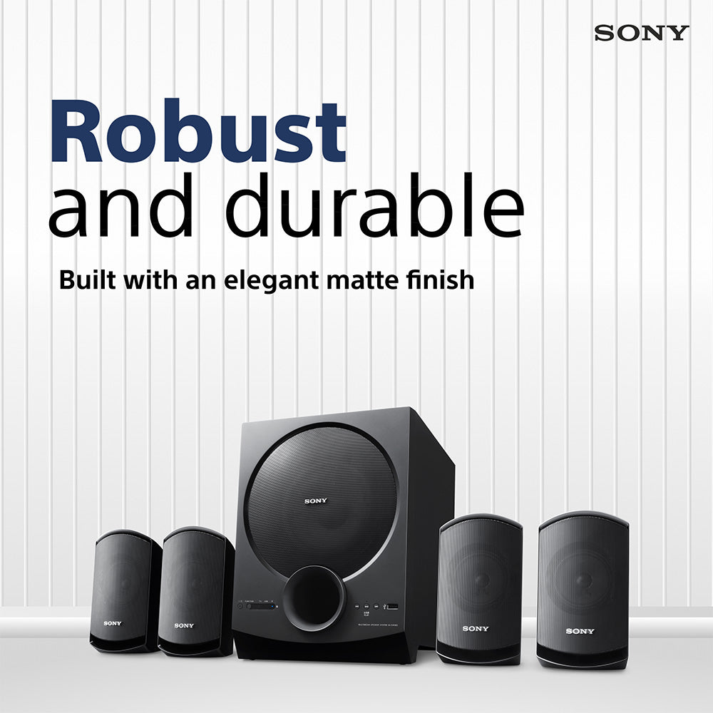 Sony New SA-D40M2 4.1ch Home Theatre Speaker with 100w Power Output and Powerful Subwoofer (Bluetooth, USB, AUX, Remote Control)