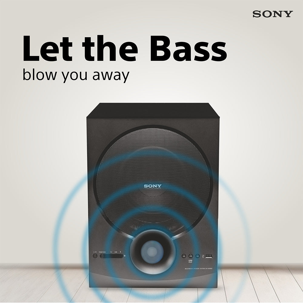 Sony New SA-D40M2 4.1ch Home Theatre Speaker with 100w Power Output and Powerful Subwoofer (Bluetooth, USB, AUX, Remote Control)