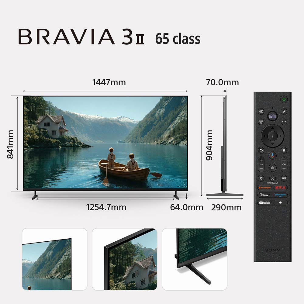 Sony 164 cm (65 inches) BRAVIA 3II AI XR Powered 4K 120HZ Ultra HD Smart LED Google TV K-65XR35M2 (Black)