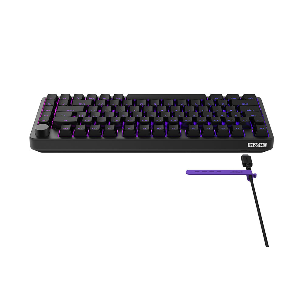 Sony INZONE KBD-H75 75% Wired Aluminum Chassis Gaming Keyboard, Hall-Effect Switch, Rapid Trigger, Adjustable Actuation Point, 8000 Hz Polling Rate, RGB Lighting, Volume Dial