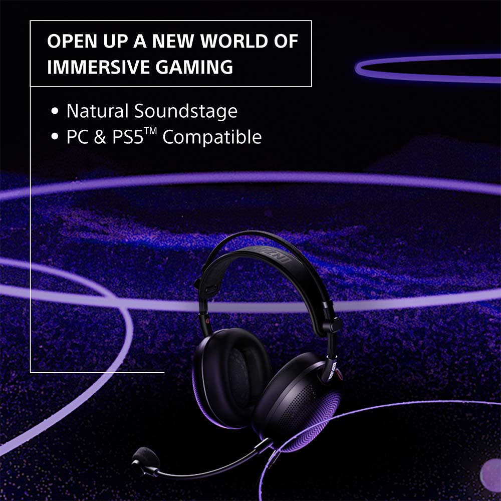 Sony INZONE H6 Air Open-Back Wired Gaming Headset for PC, PS5 & Mobile – Ultra‑Lightweight Over‑Ear Headphones, Detachable High-Fidelity Mic, 360 Spatial Sound, USB‑C Audio Box, Black