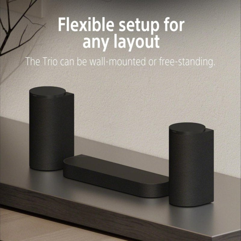 Sony BRAVIA Theater Trio(HT-A8), New Home Theater Three-Unit Audio System,360 Spatial Sound Mapping, IMAX Enahnced,Dolby Atmos,With Wireless Subwoofer SA-SW5 & Rear Speaker SA-RS8 Bluetooth,8k/4k compatible, Hi Res Audio, 2 Upfiring Speaker