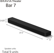Load image into Gallery viewer, Sony Bravia Theatre Bar 7 (HT-A7100) with 360 spatial sound mapping,IMAX,Dolby Atmos/DTSx Premium Soundbar Home Theatre System with Wireless Subwoofer SA-SW3 &amp; Rear Speaker SA-RS5(Hi Res,Voice Zoom3,8K/4K HDR,HDMI eArc,Bluetooth),Black