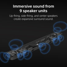Load image into Gallery viewer, Sony Bravia Theatre Bar 7 (HT-A7100) with 360 spatial sound mapping,IMAX,Dolby Atmos/DTSx Premium Soundbar Home Theatre System with Wireless Subwoofer SA-SW3 &amp; Rear Speaker SA-RS5(Hi Res,Voice Zoom3,8K/4K HDR,HDMI eArc,Bluetooth),Black