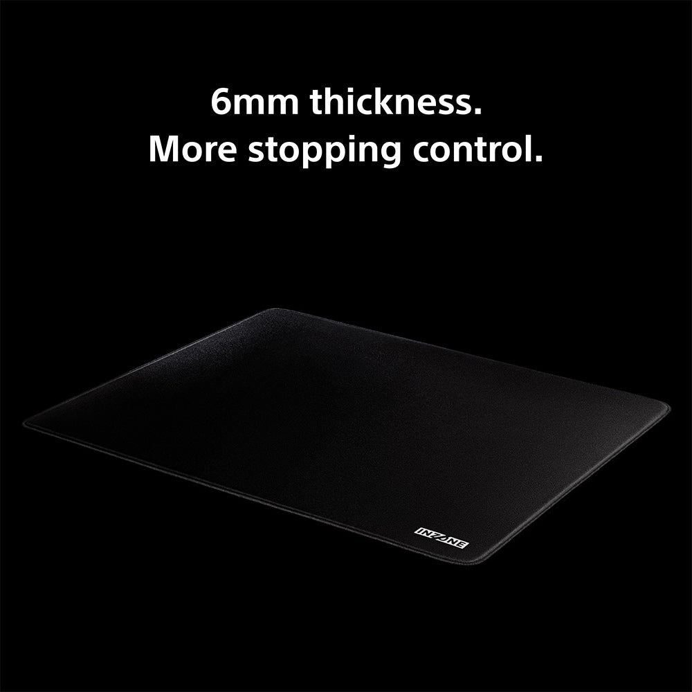 Sony INZONE Mat-F Control-Type Large Cloth Gaming Mousepad, Thick 6mm Cushion, High Friction, 480x400mm, Edge Stitched, SlimFlex Non-Slip Rubber Base, Developed with Fnatic