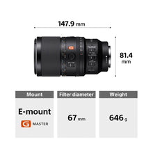 Load image into Gallery viewer, Sony E-Mount FE 100 MM F2.8 MACRO GM OSS Full-Frame Lens (SEL100M28GM) I 1.4x magnification I Excellent Macro lens - Black