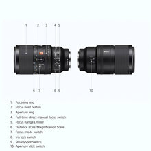 Load image into Gallery viewer, Sony E-Mount FE 100 MM F2.8 MACRO GM OSS Full-Frame Lens (SEL100M28GM) I 1.4x magnification I Excellent Macro lens - Black