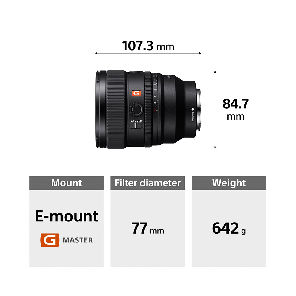 Sony E-mount FE 85 mm F1.4 GM II Full-Frame Lens (SEL85F14GM2) I Gorgeous Bokeh I Superb Resolution | Compact and lightweight | Portrait Lens - Black